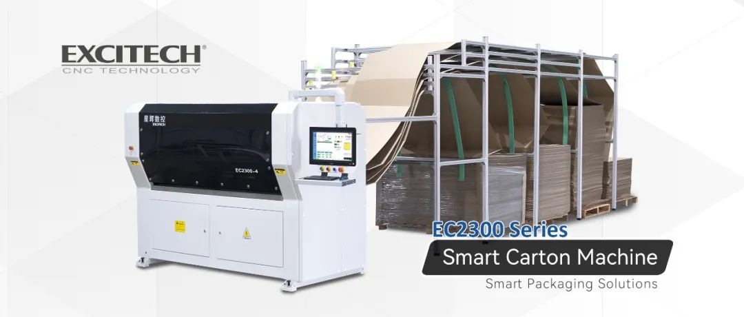 फर्नीचर अर्डर प्याकिङको लागि EXCITECH EC2300 कार्टन बक्स काट्ने मेसिन।